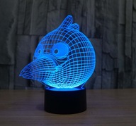 3D LED nočná lampa ANGRY BIRDS