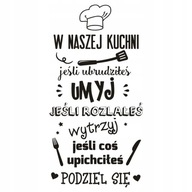 Nápis na nálepke na stenu V našej kuchyni 275 Nápis na nálepke na stenu V našej kuchyni 275