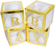 Sada škatúľ na balóny BABY LOVE Gold, 4 ks Sada škatúľ na balóny BABY LOVE Gold, 4 ks
