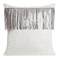 Obliečka na vankúš 45x45, biely zamat, zdobená Obliečka na vankúš 45x45, biely zamat, zdobená