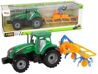Zelený traktor, hrable s trecím pohonom