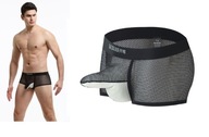 ČIERNE BOXERKY S VRECKOM NA KOHÚTIKU, SIEŤOVANÁ, XL ČIERNE BOXERKY S VRECKOM NA KOHÚTIKU, SIEŤOVANÁ, XL