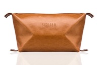 Pánska kožená cestovná toaletná taška Brown Solier