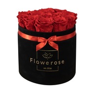 Večné červené ruže čierny kvetináč VELVET L