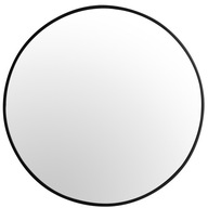 ČIERNE okrúhle nástenné zrkadlo 50 CM TENKÝ RÁM