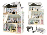 Drevený MDF domček pre bábiky s nábytkom 122cm XXL LED