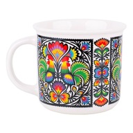HRNČEK ĽUDOVÝ 350 ML - WZORY ŁOWICKIE - KOHÚTY HRNČEK ĽUDOVÝ 350 ML - WZORY ŁOWICKIE - KOHÚTY