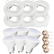 SET 6x LED GU10 5W halogénové svietidlo, BIELE okrúhle SET 6x LED GU10 5W halogénové svietidlo, BIELE okrúhle
