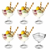 Zmrzlinové dezertné poháre, sklenená súprava, 6 ks, 320 ml