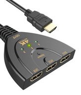 Rozdeľovač káblov 3x HDMI Switch 4K UHD šírka pásma 8,91 Gbps Rozdeľovač káblov 3x HDMI Switch 4K UHD šírka pásma 8,91 Gbps