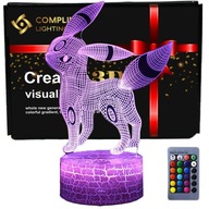3D USB LED nočná lampa pre Eevee Pokémon darček 3D USB LED nočná lampa pre Eevee Pokémon darček