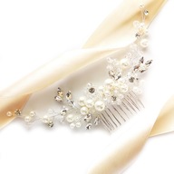 Svadobný hrebeň s perleťovými listami, vetvičková čelenka