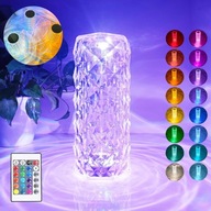 KRYŠTÁLOVÁ LED LAMPA DIAMOND ROSE TOUCH, 16 RGB FARIEB KRYŠTÁLOVÁ LED LAMPA DIAMOND ROSE TOUCH, 16 RGB FARIEB