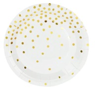 Taniere papierové biele zlaté bodky narodeniny