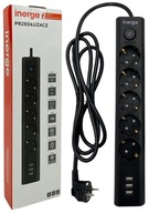 PREdlžovací NAPÁJACÍ PÁS 5 ZÁSUVEK 3m 4x USB NABÍJAČKA 3x1,5MM² LED PREdlžovací NAPÁJACÍ PÁS 5 ZÁSUVEK 3m 4x USB NABÍJAČKA 3x1,5MM² LED