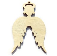 Drevené anjelské krídla s hlavou a základňou, 7 ks