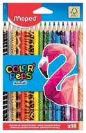 Colorpeps Animals Trojuholníkové pastelky 18 ks Maped