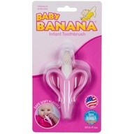 Baby banánová tréningová zubná kefka ružová