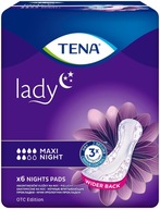 TENA Lady Maxi Night, špeciálne hygienické vložky. 6 ks