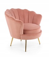 Stolička AMORE Shell Chair Pink Velvet Shell Chair