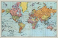 Stanfordská mapa sveta 1938 - plagát 91,5x61 cm Stanfordská mapa sveta 1938 - plagát 91,5x61 cm
