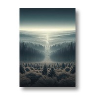 Dekoratívny plagát B1 tlačový papier 150g 70x100cm Les v hmle, príroda Dekoratívny plagát B1 tlačový papier 150g 70x100cm Les v hmle, príroda