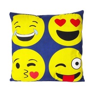 VELÚROVÝ OBLIEK NA VANKÚŠ NÁMORNÍCKA MODRÁ 45x45 EMOJI SMILE