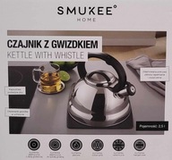 Rýchlovarná kanvica s píšťalkou všetky variče 2,5L kapsula s dvojitým dnom Smukee Rýchlovarná kanvica s píšťalkou všetky variče 2,5L kapsula s dvojitým dnom Smukee