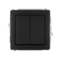 KARLIK DECO Switch, dva kľúče bez piktogramov, matná čierna 12DWP-44.2 KARLIK DECO Switch, dva kľúče bez piktogramov, matná čierna 12DWP-44.2