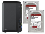 Synology DS223 2GB + 2x 8TB WD Red NAS server