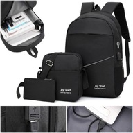 BACKPACK 3v1 Čierna KAPACITNÁ VEĽKÁ USB taška na rameno