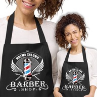 Čierna zástera PRE BARBERA Do salónu NAME Vzory Čierna zástera PRE BARBERA Do salónu NAME Vzory