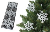 Prívesky s trblietkami Snowflake Stars SILVER 12 ks Prívesky s trblietkami Snowflake Stars SILVER 12 ks