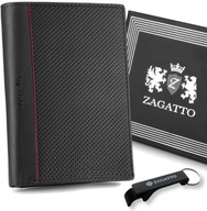 Pánska vertikálna kožená peňaženka, čierna, elegantná, ZAGATTO, ochrana RFID karty Pánska vertikálna kožená peňaženka, čierna, elegantná, ZAGATTO, ochrana RFID karty