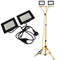 LED halogénové svetlomety s dvojitým pracovným svetlom 2x50W IP65 + statív 3m kábel LED halogénové svetlomety s dvojitým pracovným svetlom 2x50W IP65 + statív 3m kábel