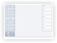 Biuwar Planner kalendár 2024/2025 mriežková veľká podložka na stôl A2 s prúžkom