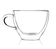 Termo sklenený hrnček na kávu a čaj Vialli Design AMO 300ml