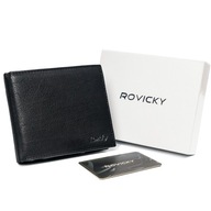Rovicky pánska čierna kožená peňaženka priestranná RFID