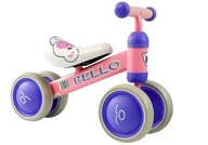 Balančný bicykel Bello s dvojitými kolesami ružový