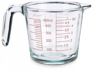 SKLENENÝ KUCHYŇSKÝ ODMERNÝ DŽBIČKOVÝ NÁDOBNÝ hrnček S ODMEROU 0,5L AR SKLENENÝ KUCHYŇSKÝ ODMERNÝ DŽBIČKOVÝ NÁDOBNÝ hrnček S ODMEROU 0,5L AR