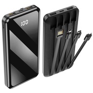Power banka 10000 mAh 4 typy vstavaných káblov Power banka 10000 mAh 4 typy vstavaných káblov