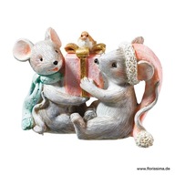 Figúrka myši s darčekom Poly 9x6 cm.