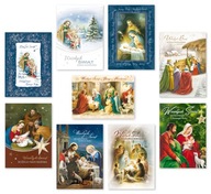 Vianočné pohľadnice bez prianí, sada 9 ks, obchodné, firemné lacno Z3BRBT