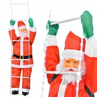 Mikuláš na LED svietiacom rebríku 190 cm vianočný