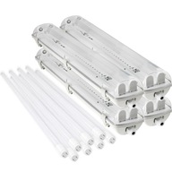 4x hermetické svietidlo s reflektorom 60 cm + 8x T8 LED žiarivky 4x hermetické svietidlo s reflektorom 60 cm + 8x T8 LED žiarivky