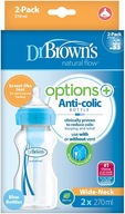 Široká fľaša Dr Brown's Options 270 ml x 2 MODRÁ Široká fľaša Dr Brown's Options 270 ml x 2 MODRÁ