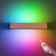 Mainen LED RGB nástenné svietidlo, 52 cm, drevo