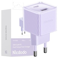 MCDODO RÝCHLA SIEŤOVÁ NABÍJAČKA PRE NAPÁJANIE TELEFÓNU 2X USB USB-C 33W GAN MCDODO RÝCHLA SIEŤOVÁ NABÍJAČKA PRE NAPÁJANIE TELEFÓNU 2X USB USB-C 33W GAN