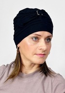 Čierny turban Rosalia z bambusu, dvojitý klobúk, aj po chemoterapii