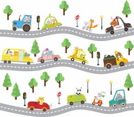 Samolepky na stenu do auta zvieratka auto 50x100cm AD Samolepky na stenu do auta zvieratka auto 50x100cm AD